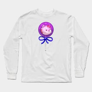 Grape Flavored Lollipop Kitty Long Sleeve T-Shirt